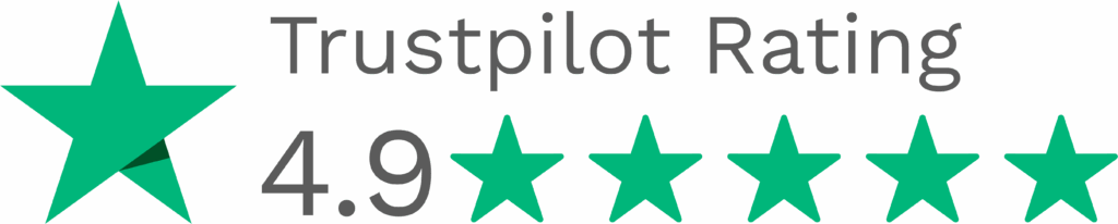 4.9 Star rated on Trustpilot