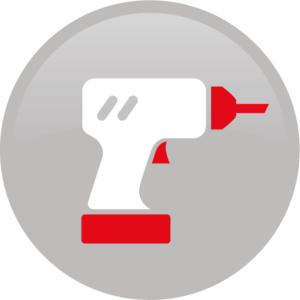 Power drill icon representing handyman drilling and installation services