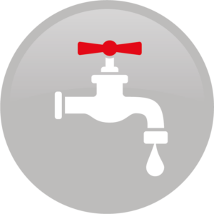 Dripping tap icon representing plumbing repair services