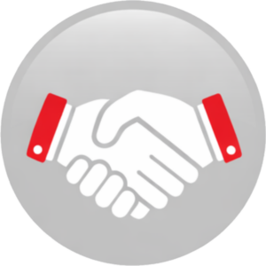 Handshake icon representing guaranteed quality workmanship